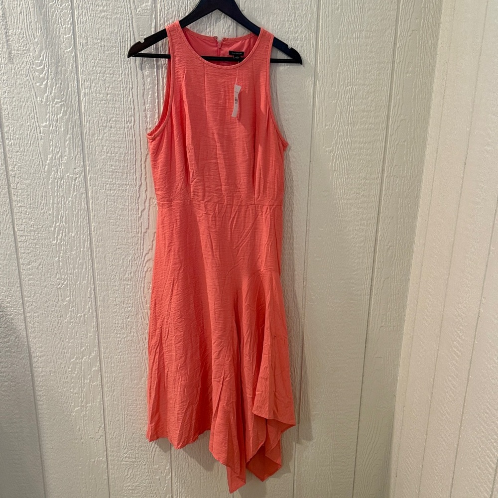 Ann Taylor Asymmetrical Coral Dress NWT